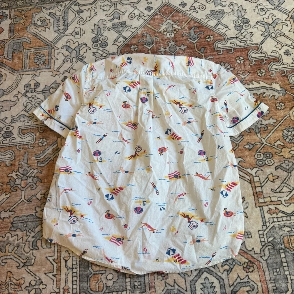 Lands’ End Cotton Beach Print Button Down Shirt – Size XS (2-4) - Picture 6 of 6